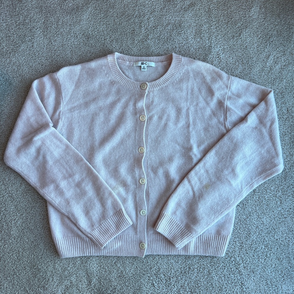 Uniqlo Women's Ballet Pink Cardigan Sweater 100% Cashmere XS